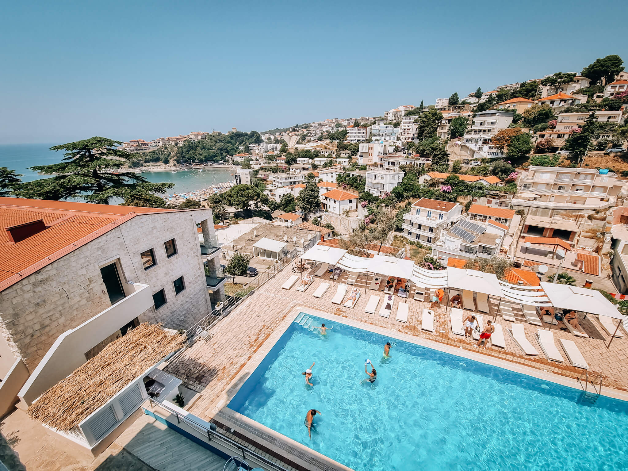 Hotel Mediteran aerial and pool